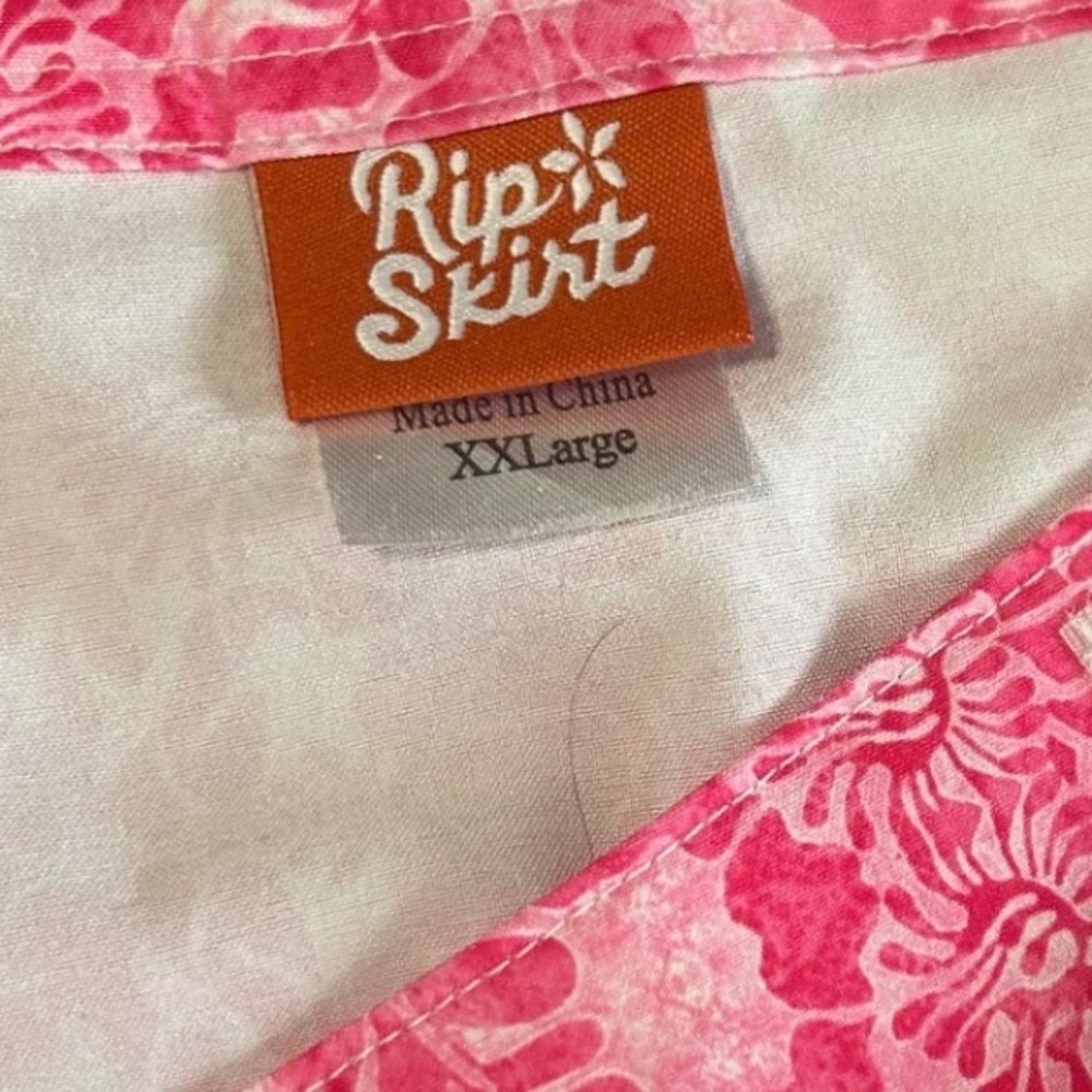 Rip Skirt Pink Floral Mini Skirt XXL Preppy Resort Coastal Summer - Picture 3 of 5